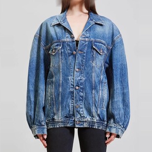 国内现货 R13 oversized 蓝色显瘦廓形宽松长袖牛仔夹克外套女潮