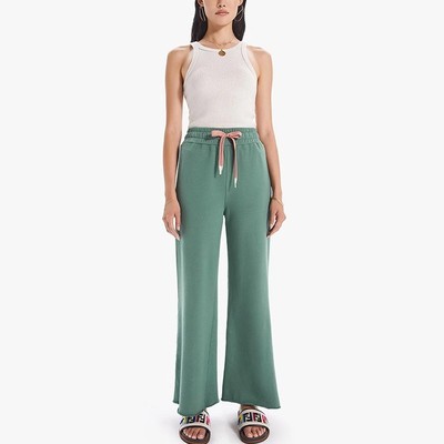 现货 MOTHER 珊瑚色森林绿两色鞋带抽绳宽松阔腿百搭休闲运动裤女