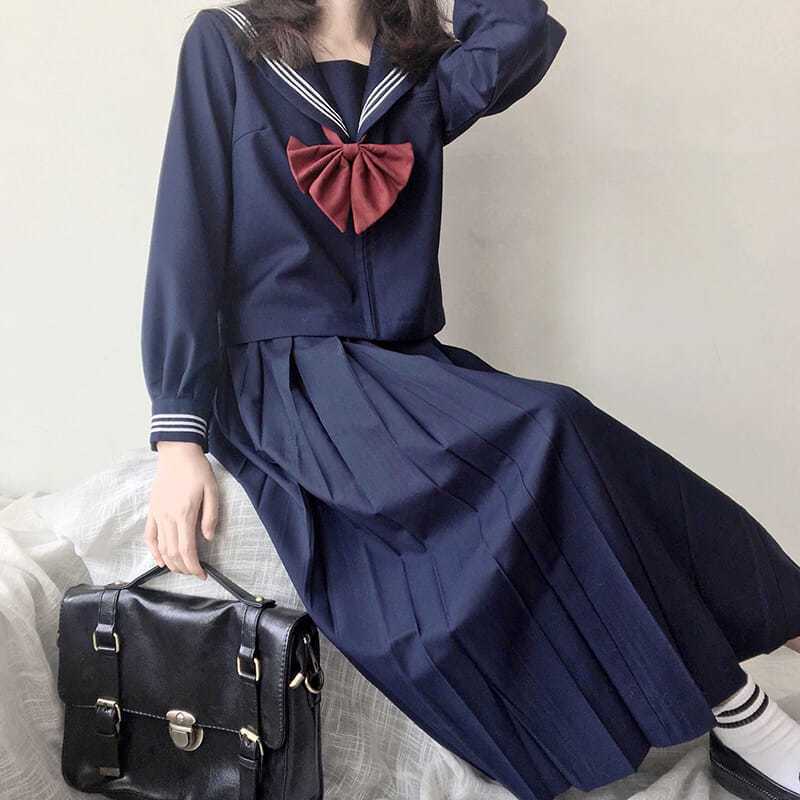 樱奈家JK制服正统日系不良少女风水手服绀三本学院风班服毕业服女