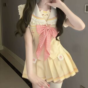 织羽岛【喵芝语】原创正版JK软萌甜美少女夏日显瘦日常可爱水手服