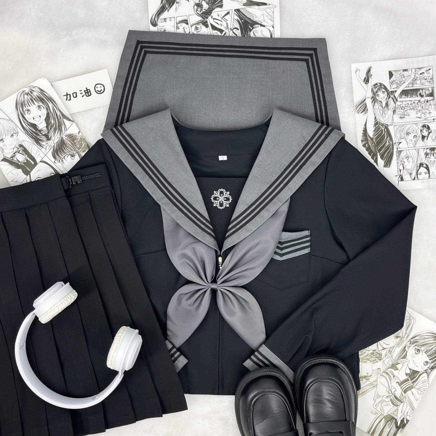 青月社原创JK制服正统日系学院风水手服十字樱酷妹班服毕业服套装