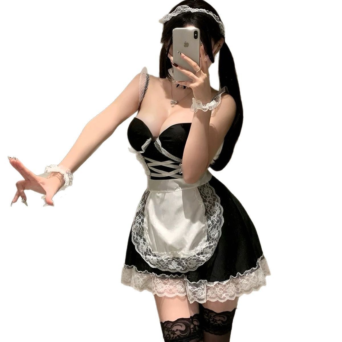 蕾丝诱惑性感女仆JK制服套装睡衣小胸聚拢免脱女佣战袍激情纯欲风