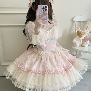 【花季结缘】Lolita洋装小众芭蕾风jsk吊带连衣裙