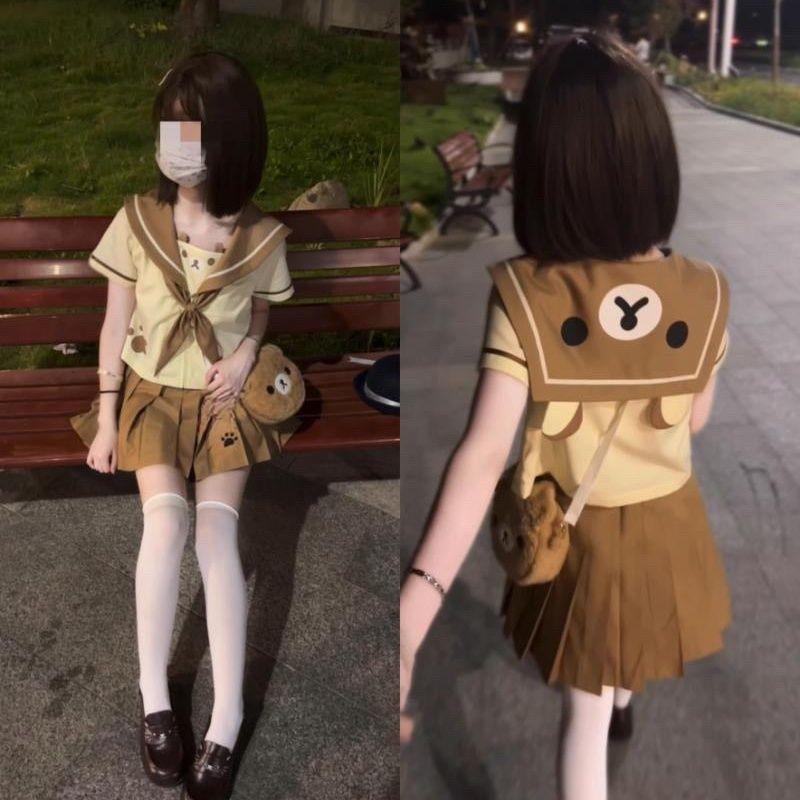 2026春夏日系轻轻呼呼萌系jk制服水手服轻松学院轻松熊水手服套装