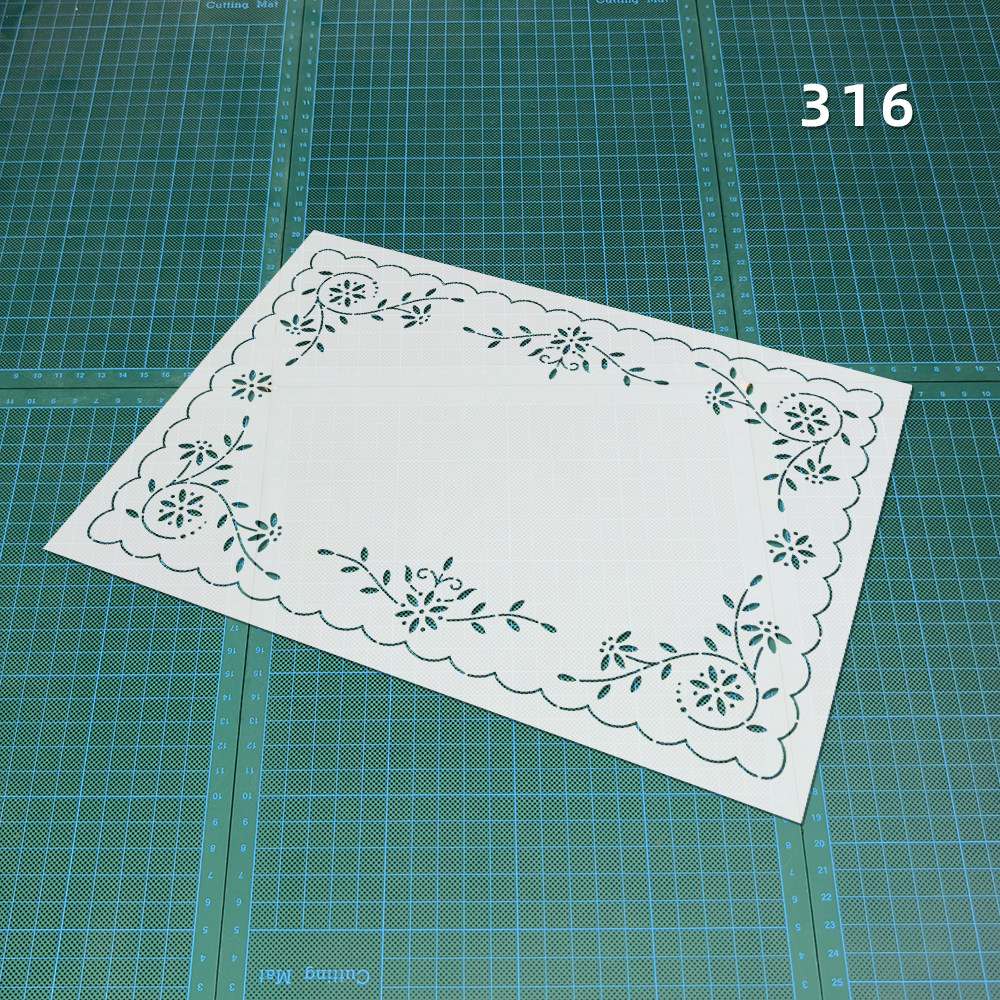 316 欧式花边花纹 植物刺绣模板镂空画图拓图描图工具茶垫茶席