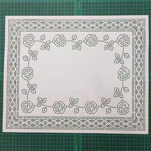 131玫瑰和雏菊 刺绣刺子绣镂空画图模板拓图描图工具模版绘图杯垫