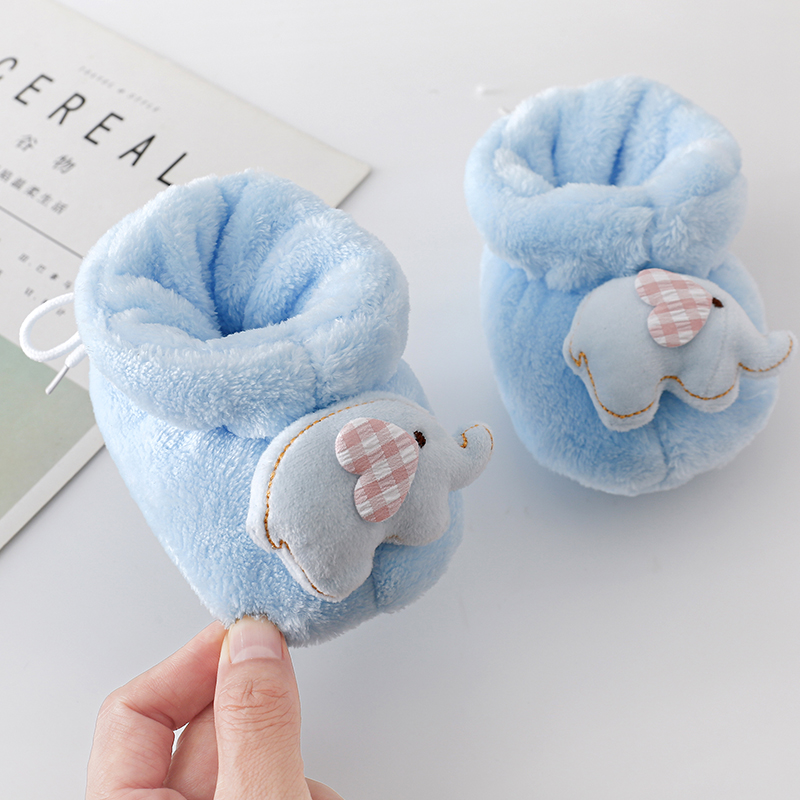 婴儿棉鞋秋冬软底0-3-6个月新生儿棉鞋不掉男女宝宝加绒婴儿鞋子