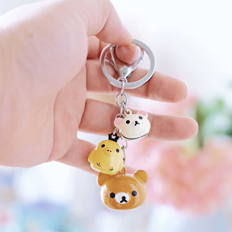钥匙扣礼品级轻松熊配件卡通铃铛