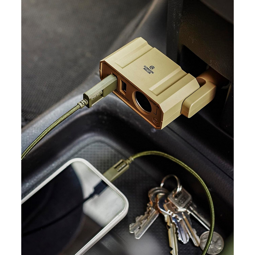 日本GORDON MILLER车载点烟器充电器户外露营越野风格一拖三插座