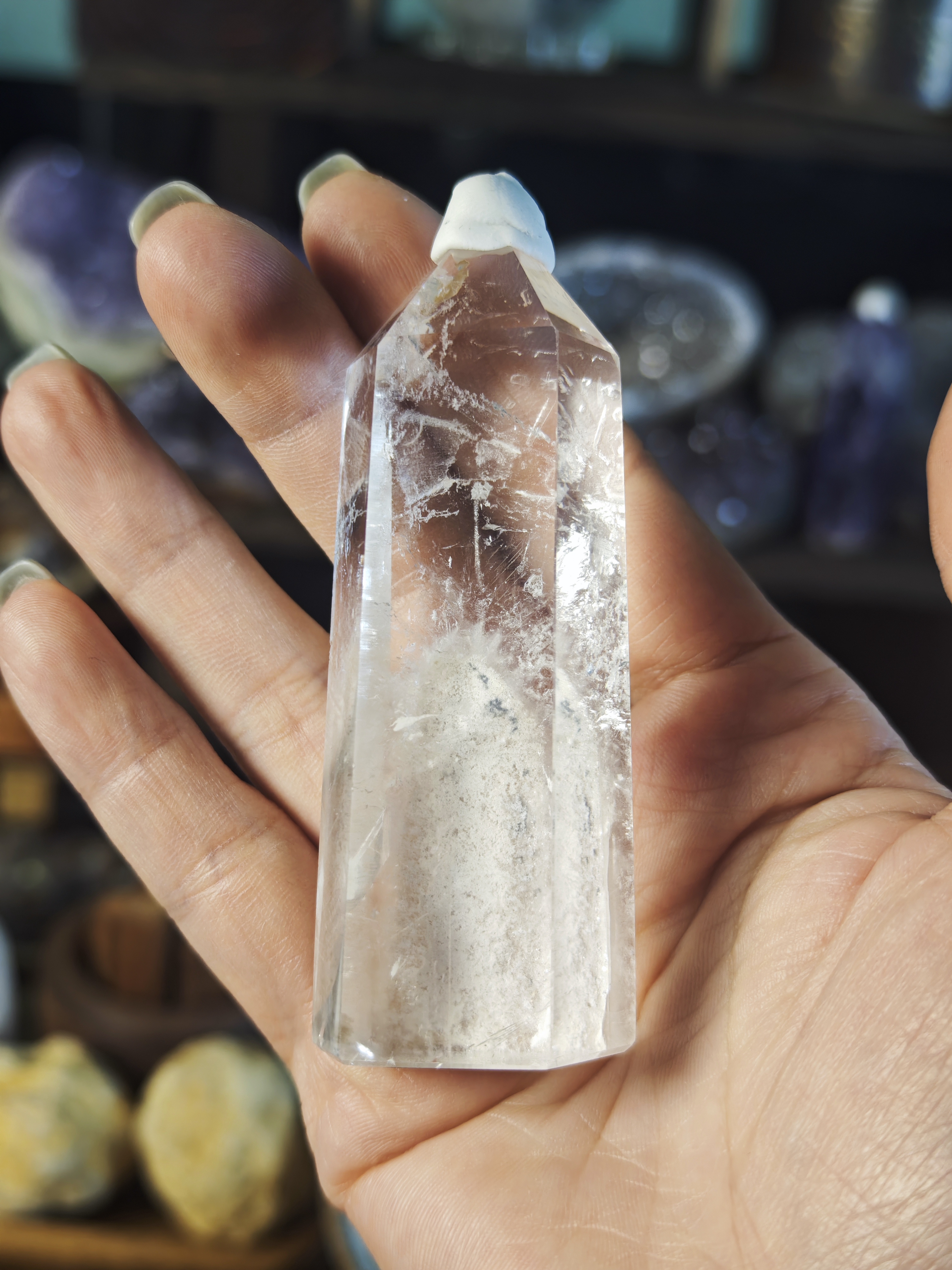 【所想皆如愿】喜马拉雅白异象水晶柱（带晶中晶）