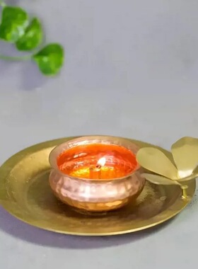 印度isha油灯印度纯铜花朵造型油灯