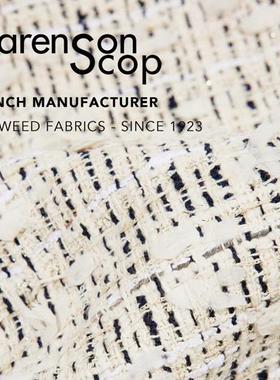 北京诺源国际纺织进口面料-SCOP小香风CLARENSON法国面料白色蝴蝶