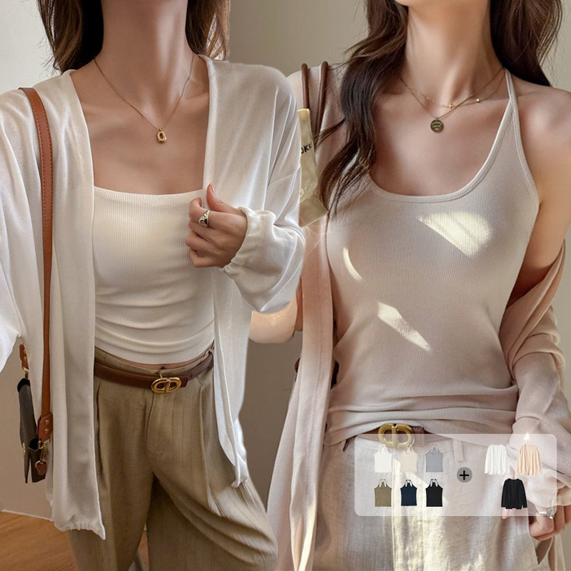 馨之凝吊带背心/宽松空调衫