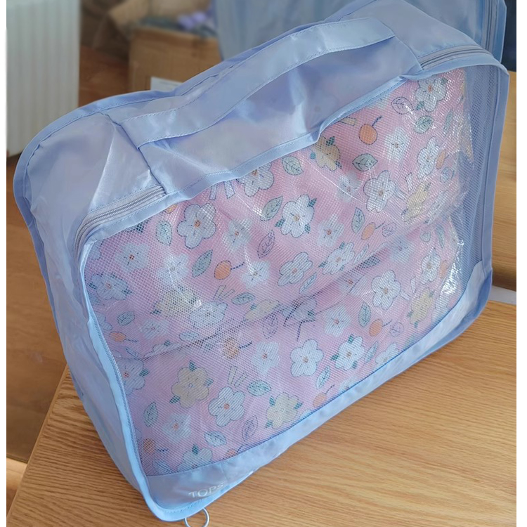 出口单微瑕疵单个衣物收纳袋大号中号~旅行镂空网可视衣服分类袋