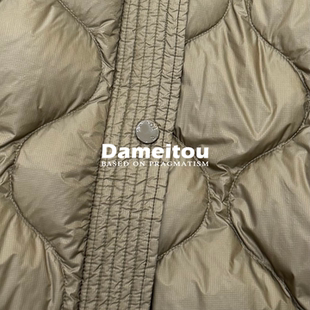 牛货一枚~客供面料辅料经典大菱格羽绒服隐藏帽子直身廓形羽绒服