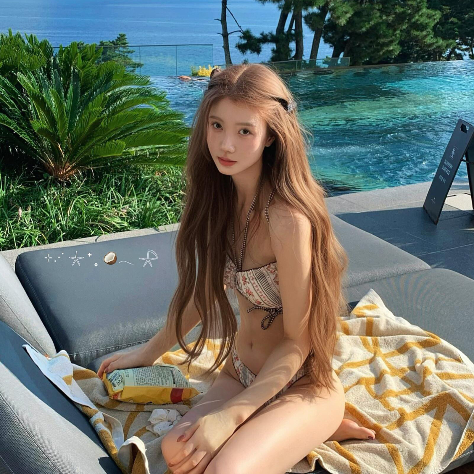 大渔 法式小众高级感碎花比基尼性感绑带ins度假风海边温泉泳衣女