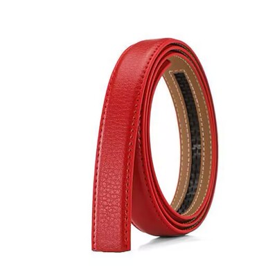 真皮皮带条无头自动扣头女士牛皮细腰带2.4cm 裤带条单卖不含扣头