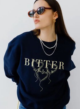 韩国正品直邮设计师品牌BITTERCELLS心心气球圆领套头衫