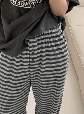 韩国正品直邮26年春款条纹松紧腰休闲裤