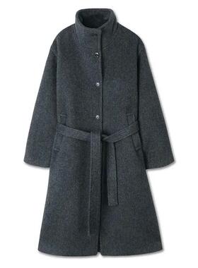 韩国正品直邮MICHIKO LONDON KOSHINO羊毛腰带立领大衣