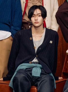 RllZE元彬成灿同款SATUR韩国直邮情侣针织开衫上衣