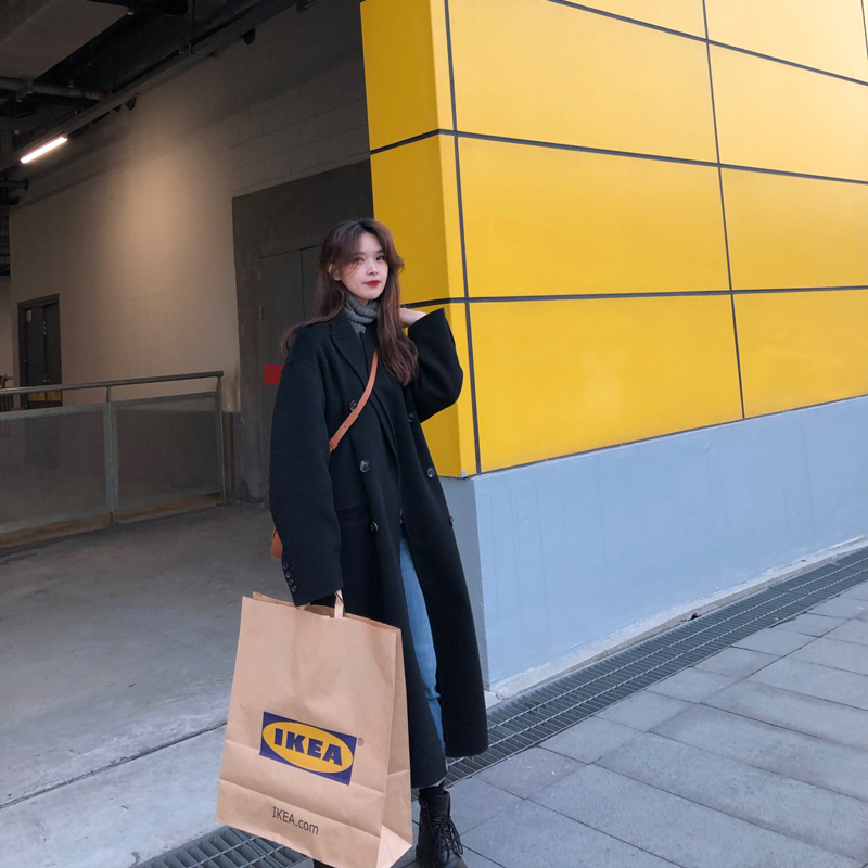 简约设计感手工双面羊绒毛呢外套