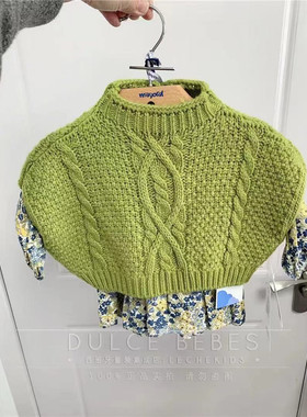 现货西班牙mayoral麦悠幼小女童秋冬印花植物连衣裙麻花针织套装