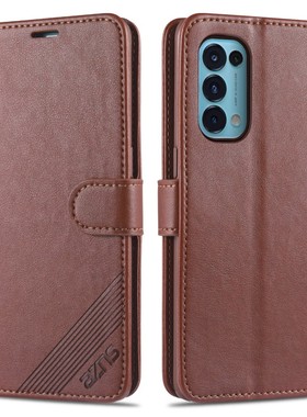 适用oppoReno5手机壳皮夹oppoPEGMOO保护套6.43英寸oppoPEGM00外壳翻盖式opopCPH2145左右开oppoppoPEGT00插?