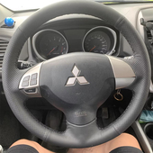 三菱劲炫方向盘套真皮翼神帕杰罗劲畅进口欧蓝德把套手缝专用全包