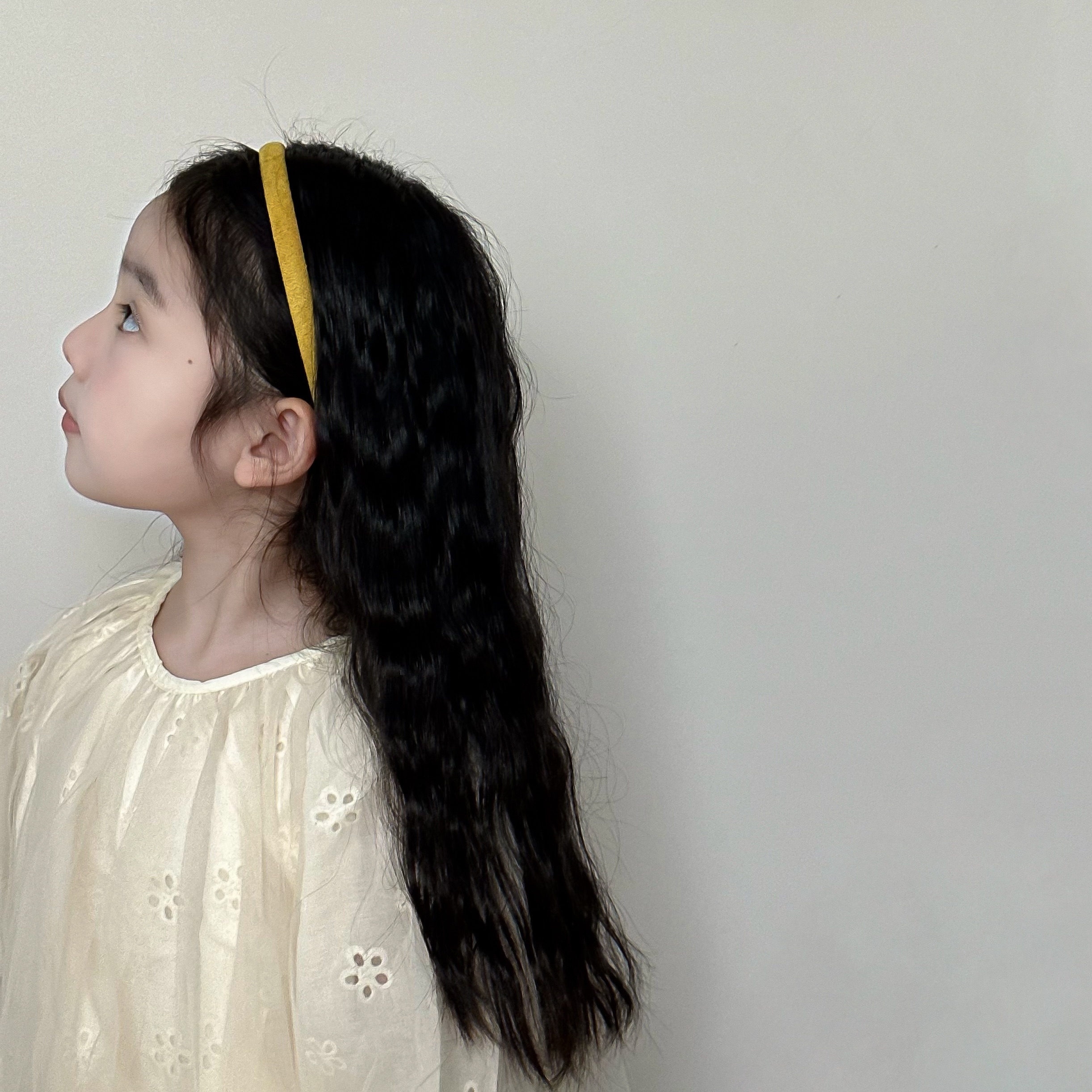 秋冬新款麂皮绒发箍儿童 细款压发头箍 复古质感女童头饰发饰