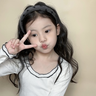 蝴蝶结爱心印花发箍 加厚布艺头饰发饰女童宝宝 高颅顶儿童头箍