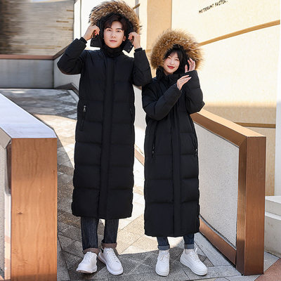 羽绒服男大码超长款过膝防寒服