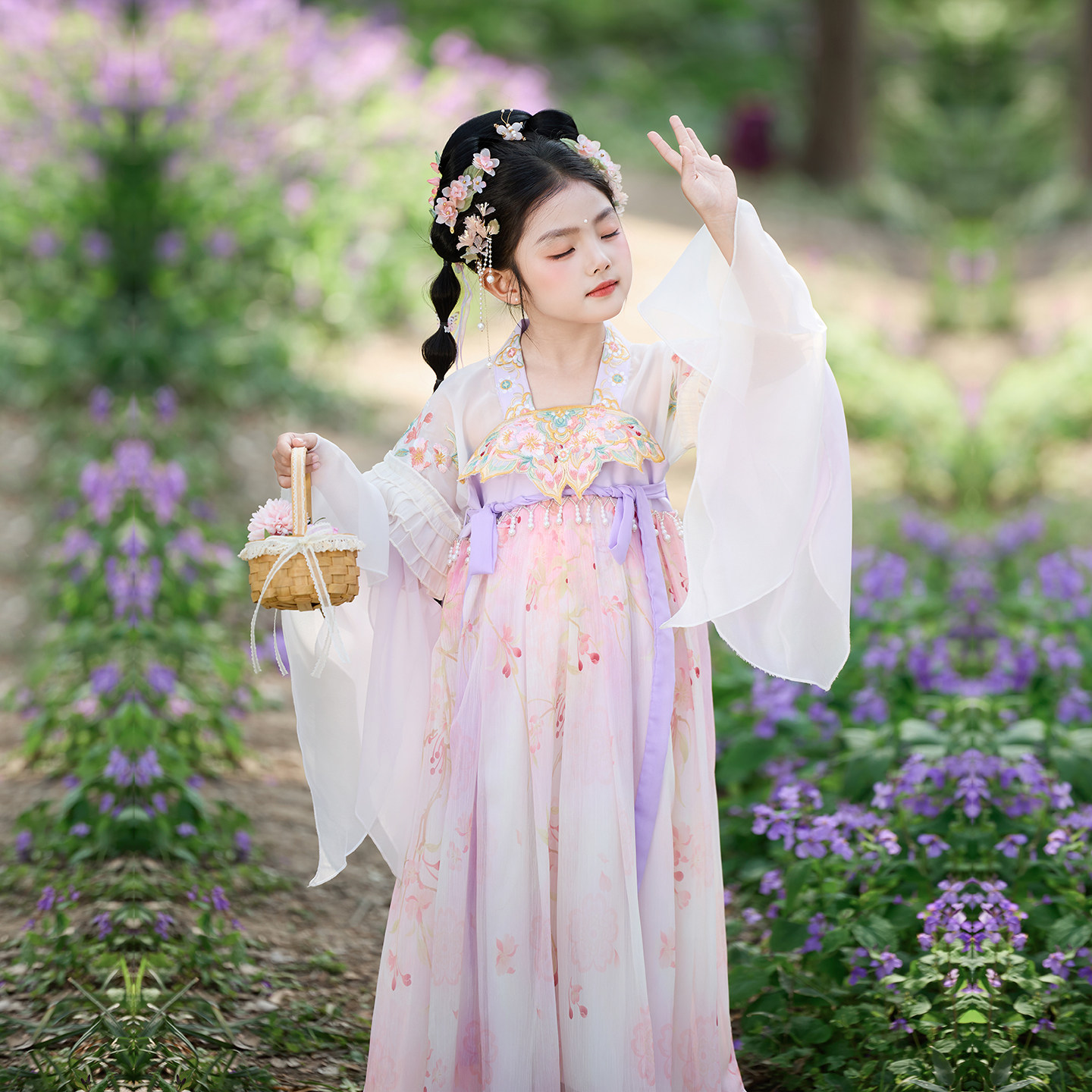 古风汉服女童齐胸襦裙原创唐制春夏国风改良汉服舞蹈演出
