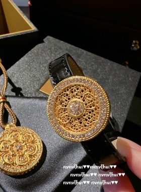 织纹雕金掐丝錾花罗盘宝石手镯八