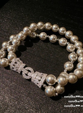 人鱼泪蜂巢雕花宝石真多麻珍珠项