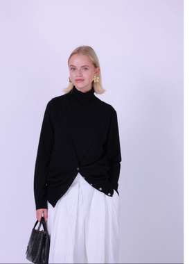 ETIK Nor瑞典美丽诺羊毛高领开衫两件套