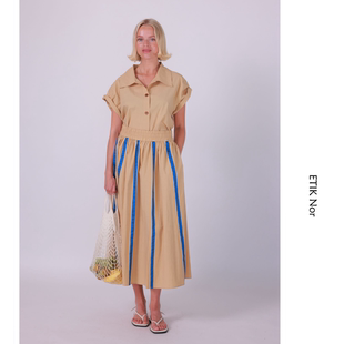 上衣 衬衫 ETIK Nor瑞典卡其色高支棉无袖