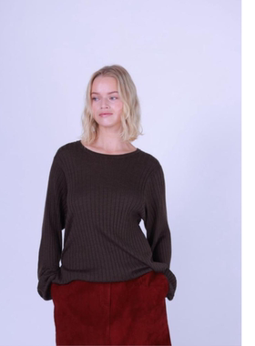 ETIK Nor 瑞典圆领撞色设计感下摆开叉针织衫