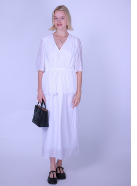 ETIK Nor瑞典中袖V领天丝棉高腰裙摆连衣裙