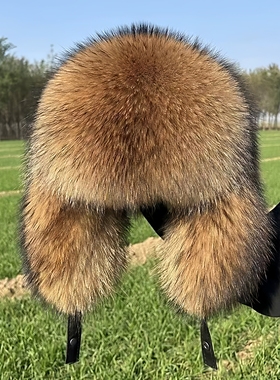 新款雷锋帽加厚保暖防寒仿皮草帽子环保子毛东北全毛霸王帽冬季男