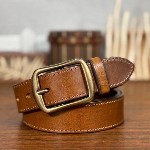 女士头层牛皮铜扣牛仔裤时尚腰带