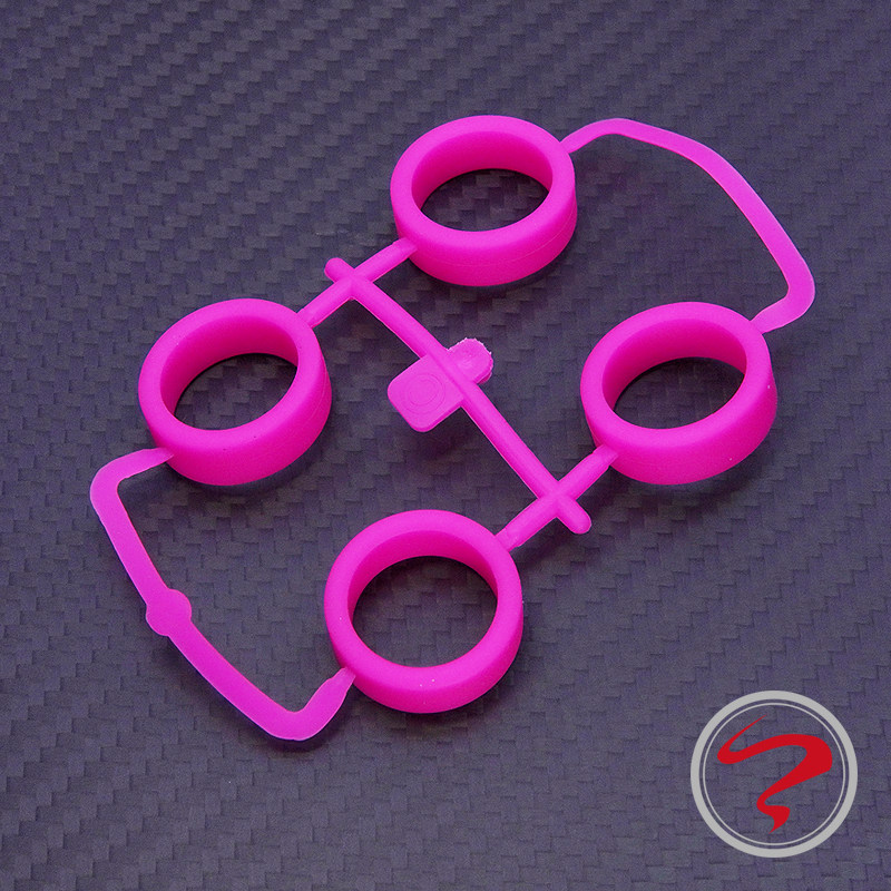 自制田宫四驱车配件 92443韩国布朗熊车 荧光粉色 中径等宽 硬胎