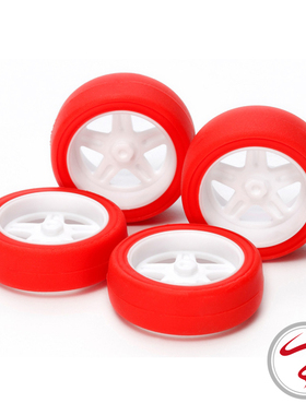 正品田宫15504 四驱车SXX底盘 红胎五星大口径轮毂 不等宽 现货