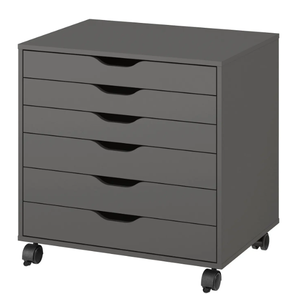 宜家正品代购阿来斯带脚轮床头柜抽屉柜简约现代收纳柜卧室储物柜