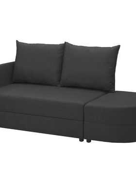 宜家IKEA林道克拉 双人沙发床威索尔 深灰色床带储物 沙发正品