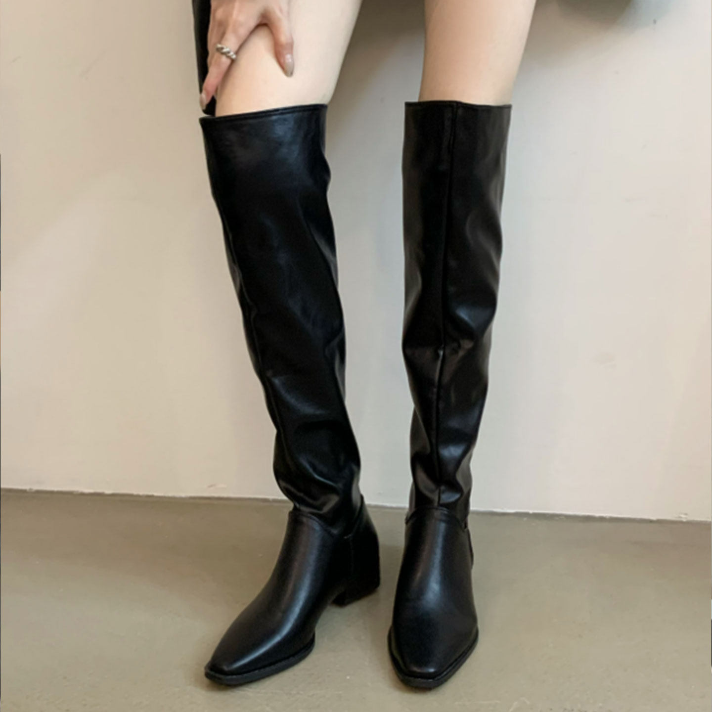 靴子长靴英伦风圆头高筒过膝长靴包腿时装靴青年辣妹性感断码清仓,女鞋,骑士靴,淘宝优惠券,粉丝福利购,淘宝优惠卷