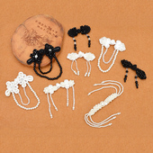 礼服旗袍对扣汉服装 手工流苏挂链编织珍珠盘扣子中式 复古唐装 辅料