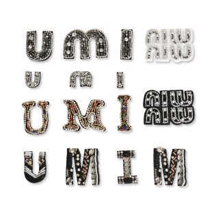 手工钉珠时尚 饰品配件包包贴花衣服镶钻手缝 英文字母布贴秋冬服装