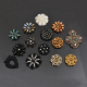 鞋 手工钉珠水晶花朵布贴黑白水钻圆形小号装 饰服装 包DIY补丁辅料