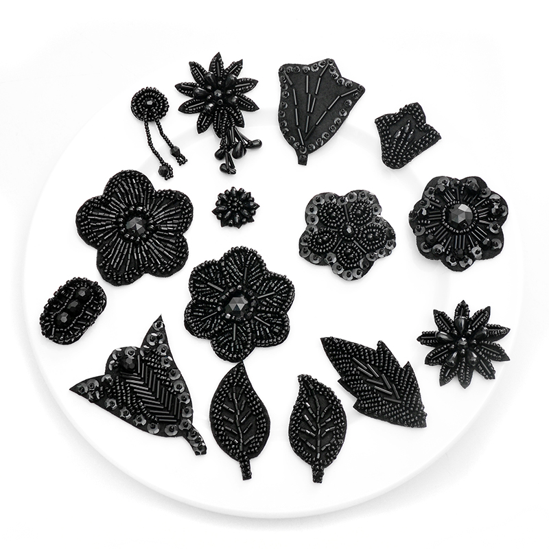 布贴手工钉珠黑色简约时尚百搭